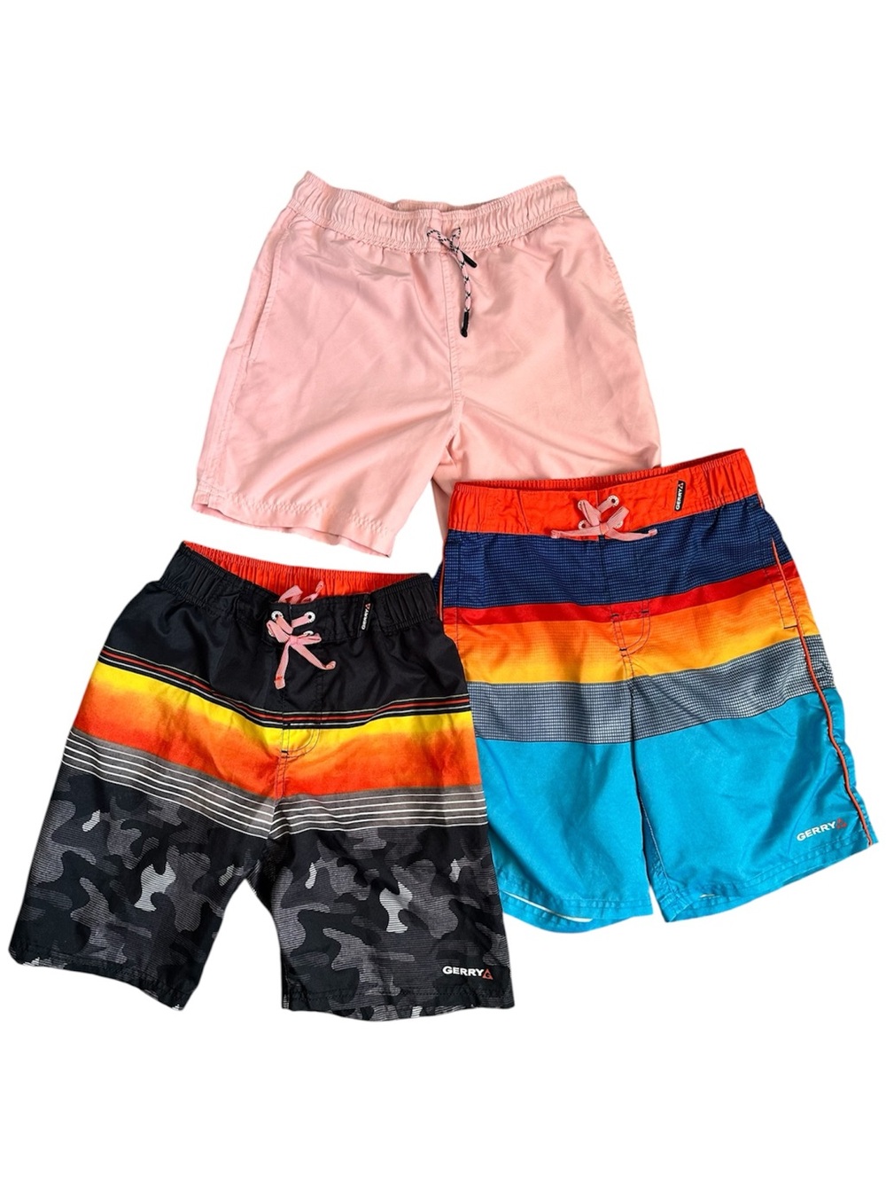 3 Pc Bundle Boys Swim Board Shorts Gerry Nova Kids Size Medium 10/12